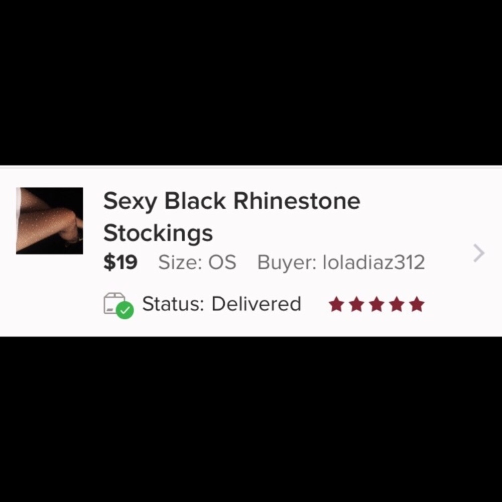 New! Sexy Black Rhinestone Stockings - Picture 4 of 5